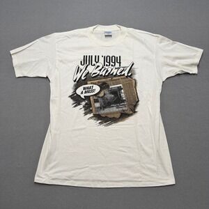 Vintage 90s We Burned T-Shirt Men's XL Graphic Gildan Heavyweight Cotton Canada